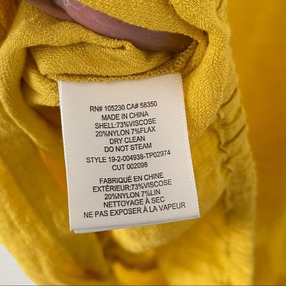 Joie Womens Chayenne Sleeveless Knotted Top Medium Sulphur Yellow Casual Basic - Picture 4 of 8